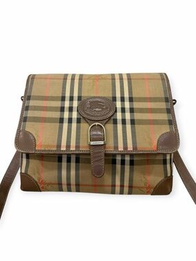 Vintage Burberry Nova Check Canvas Crossbody Bag